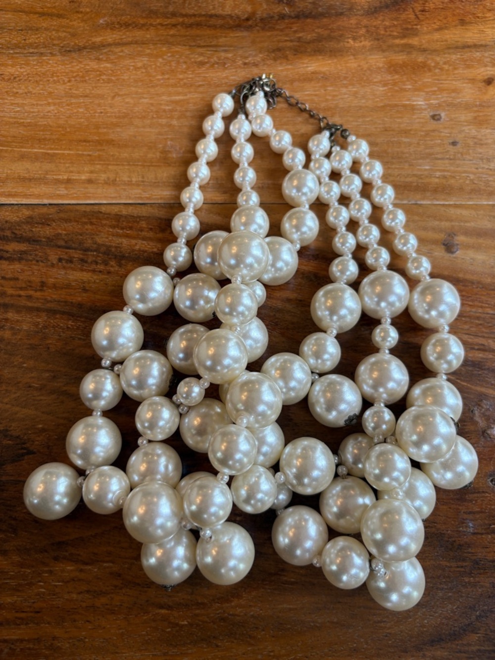 Erica Lyons Vintage Crystalline Pearl Cluster Statement Necklace - Picture 7 of 7